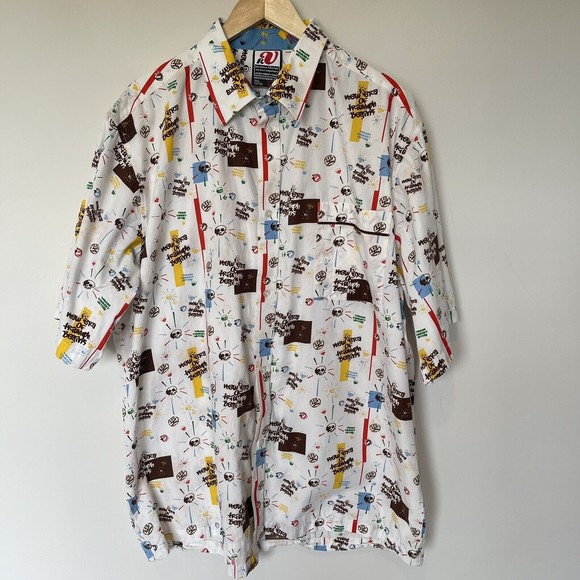Revirth of a Victory Mens Black Button Front Shirt Skulls Jewels $$'s Print 2XL - Picture 1 of 5